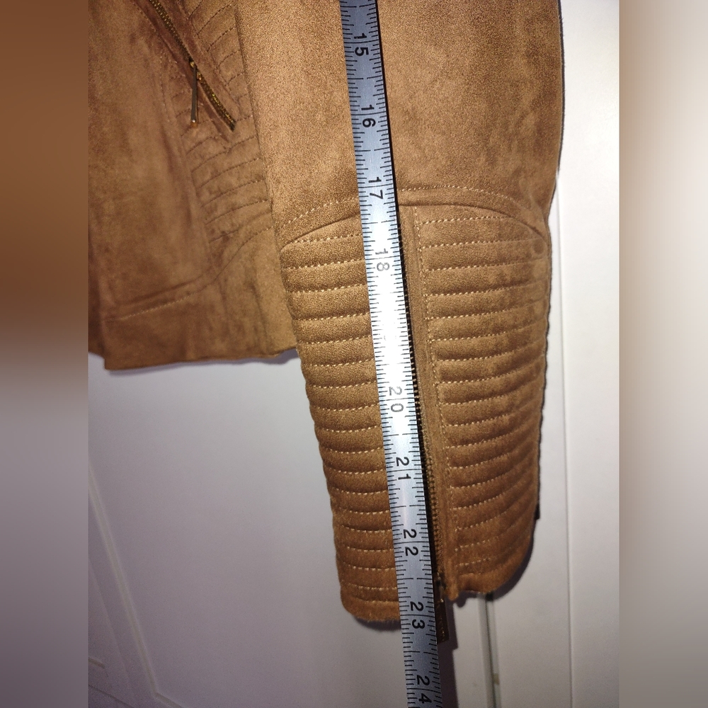 Women's faux suede Calvin Klein moto jacket extra large size 14 to 16 - Picture 8 of 10